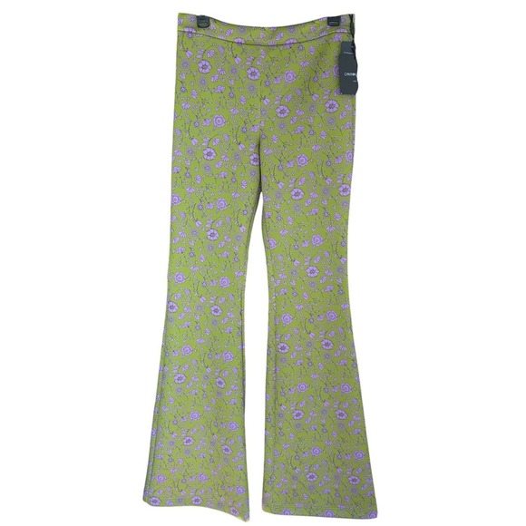Cynthia Rowley Pants - Cynthia Rowley The Bonded Flare Pant Womens 10 Green Purple Floral Retro Mod NWT